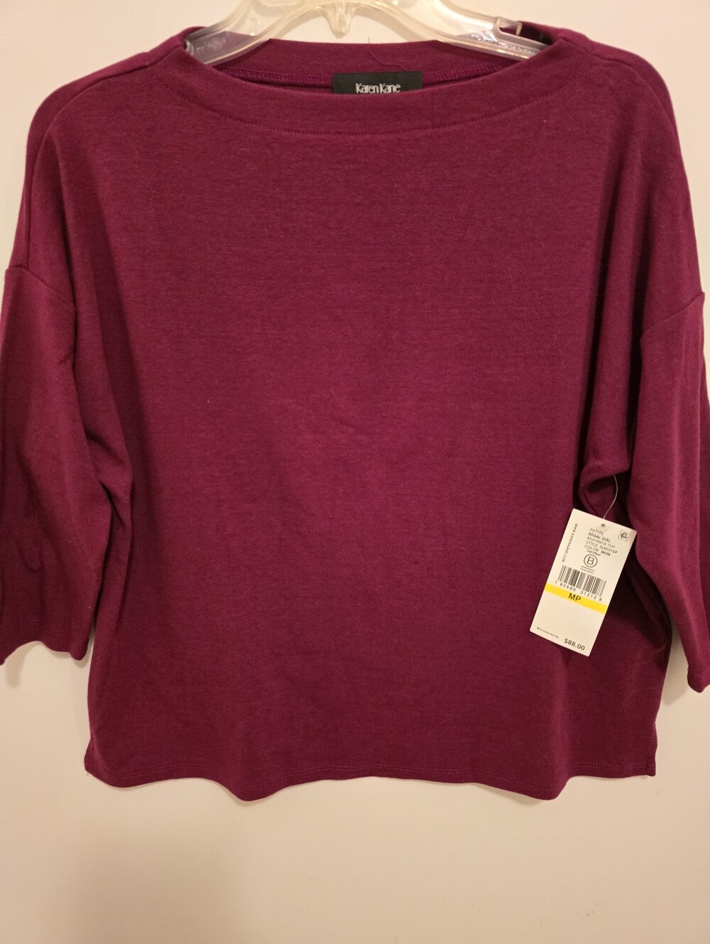 Karen Kane Deep Plum Scoop Neck Pullover